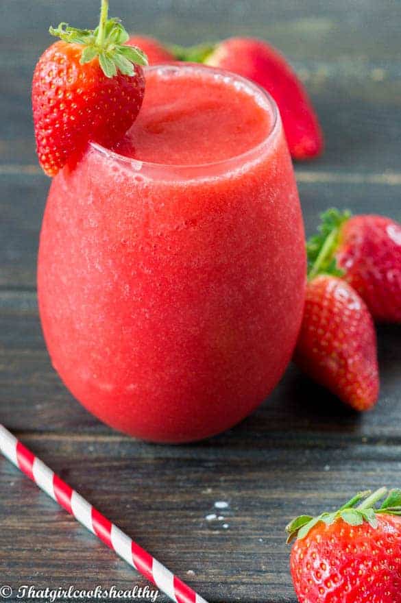 Frozen strawberry slushie That Girl Cooks Healthy