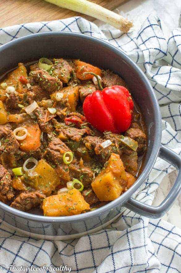 Jamaican beef stew recipe - That Girl Cooks Healthy