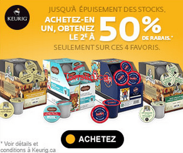 Keurig: Achetez une boîte et obtenez la 2e à 50% sur ces 4 favoris! keurig 50 1 - Keurig: Achetez une boîte et obtenez la 2e à 50% sur ces 4 favoris!
