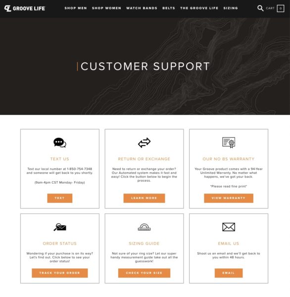GrooveLife Customer Service Page