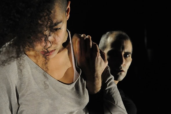 Maëva Berthelot and Omar Gordon in Neus Gil Cortés' Left (photo: Patricio Forrester)