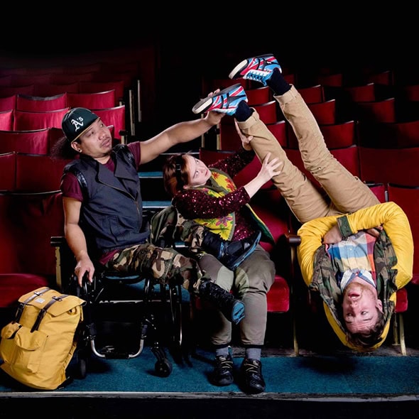 Nadenh Poan, Hannah Sampson and Connor Quill in Night at the Theatre (photo: Camilla Greenwell)