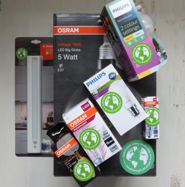 a selection of LED bulbs from save money cut carbon