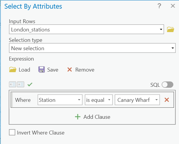 Selecting stations feature layer using the Select tool in ArcGIS