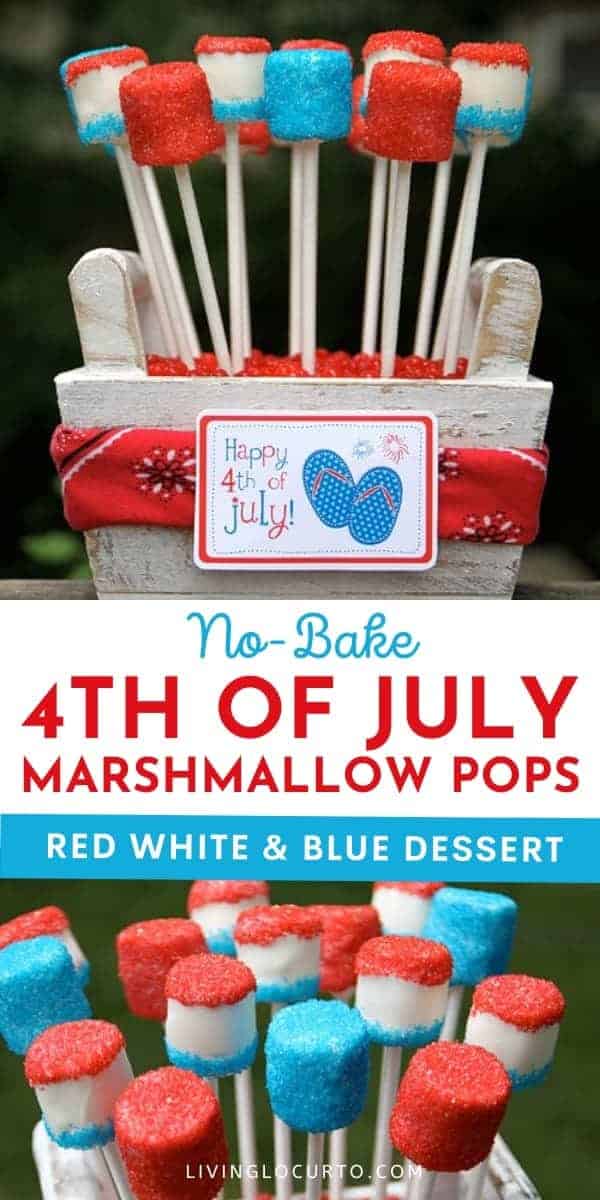 4th Of July Marshmallow Pops Easy Red White And Blue Dessert