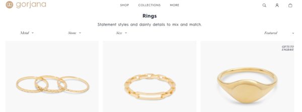 Example of Filtering on Ecommerce Category Page