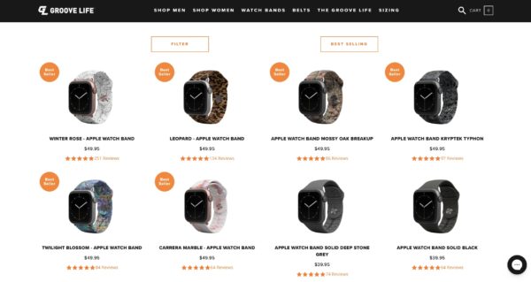 Example of Product Grid on Ecommerce Category Page