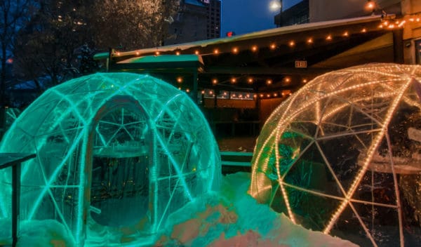 Edmonton's riverside bistro offers in-igloo dining during the city's cold winters.