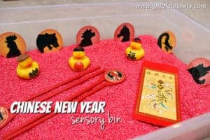Chinese New Year Sensory Bin Red Rice Lucky Envelopes Chinese New Year Sensory Bin Red Rice Lucky Envelopes