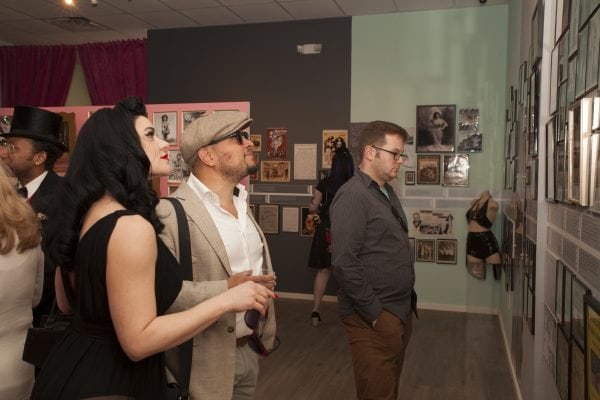 Visitors explore the exhibitions