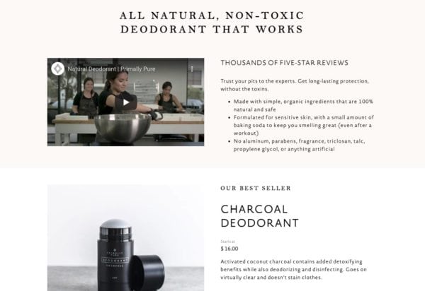 Example of Creative Elements on Ecommerce Category Page