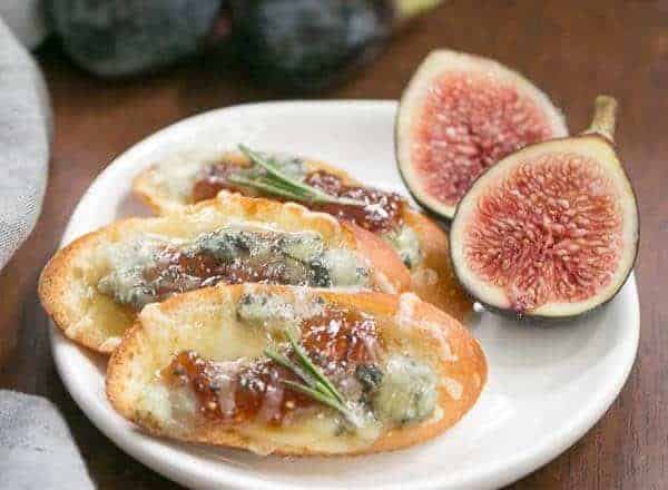 Fig Gruyere Crostini | An unusual combination of toppings that's sure to be a hit!