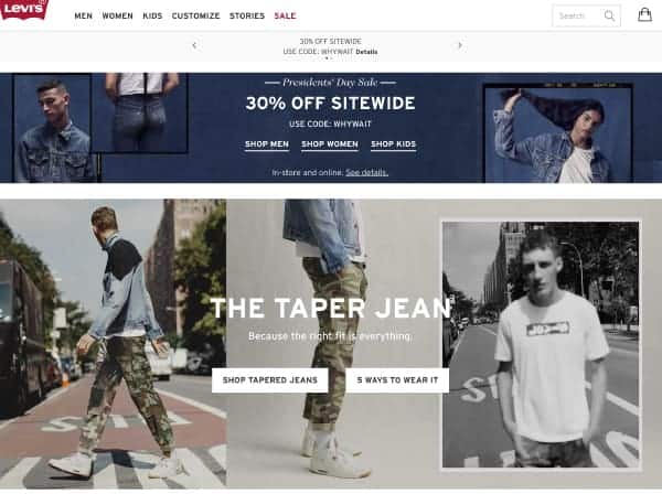 levi's presidents day sale