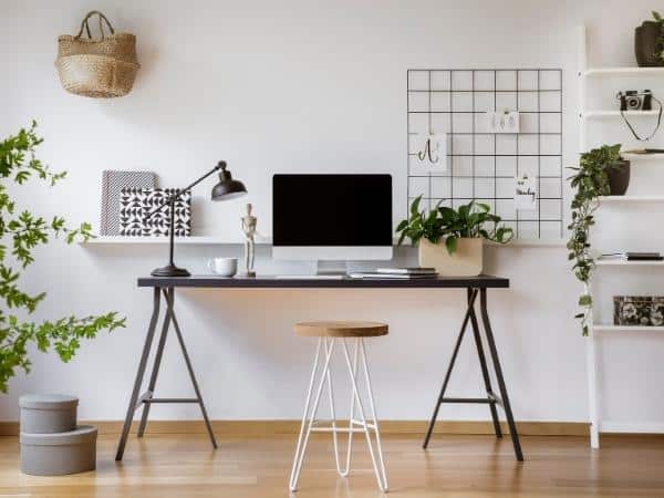 Living room with desk