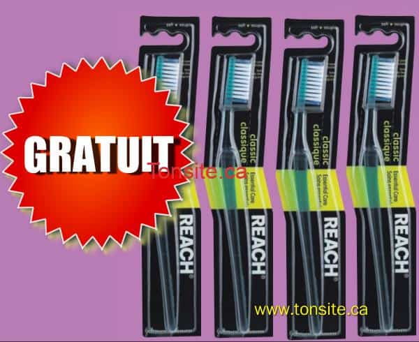 Brosse à dents Reach gratuite après coupon! REACH GRATUIT1 - Brosse à dents Reach gratuite après coupon!