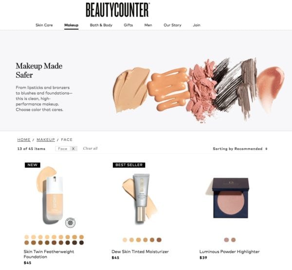 Example of Breadcrumbs on Ecommerce Category Page
