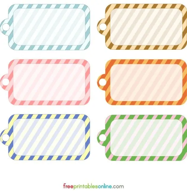 Simple Stripes Free Printable Gift Tags