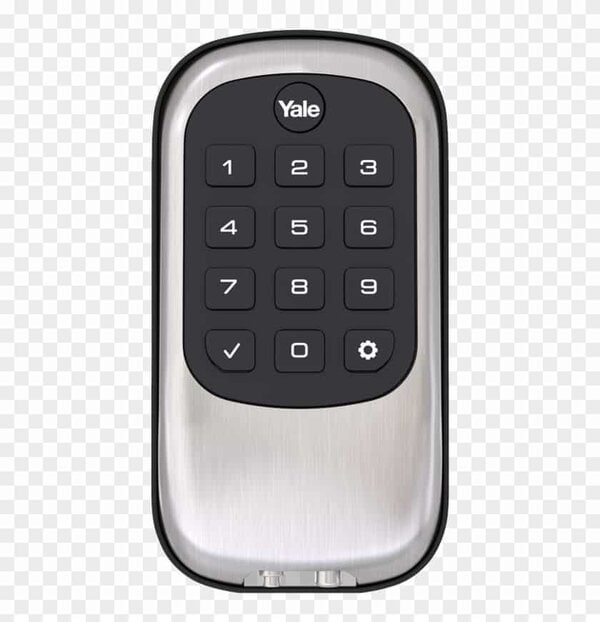 key free push button deadbolt in siver and black color, door locks