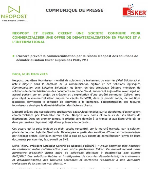 communique de presse