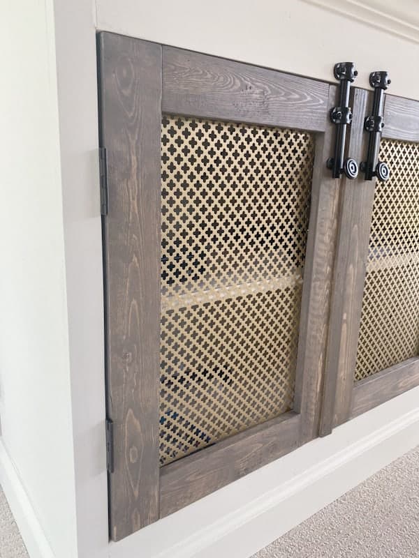 surface bolts on stained wood doors