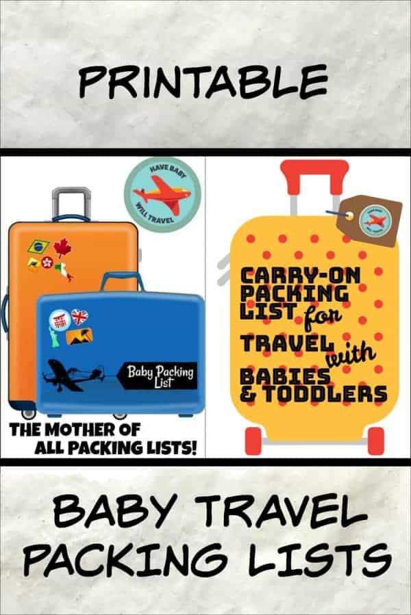 baby travel packing list, baby travel packing lists, baby travel checklist