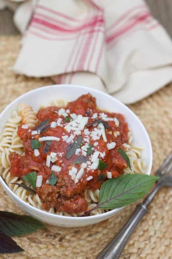 Instant Pot Italian Meat Sauce- www.redandhoney.com