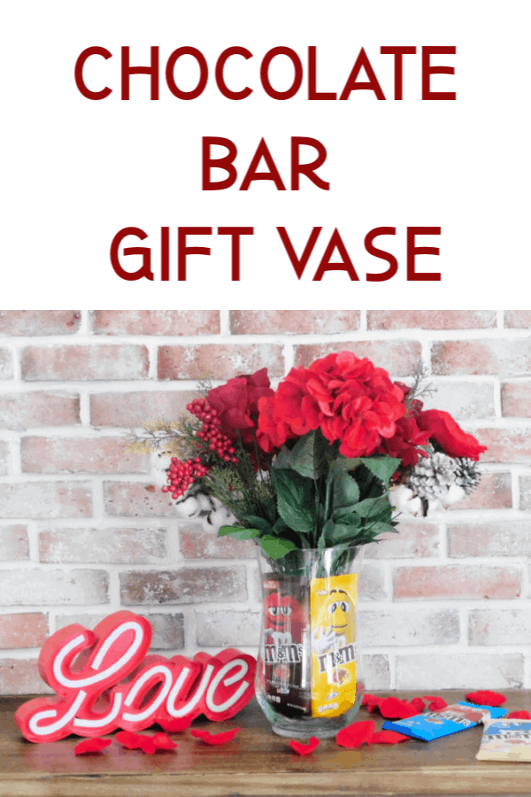 chocolate bar gift vase