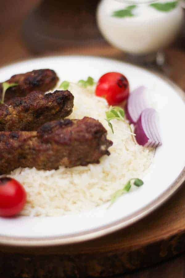 Lamb Chelo Kebab Persian Rice and Kebab dish