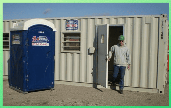 portable office renting a storage container