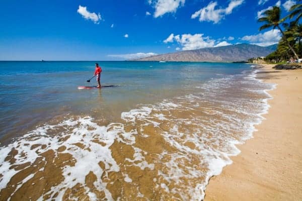 Maui - Paddleboarding (600 x 400) Paddle Surfer on Maui - Image courtesy Hawaii Tourism Authority/Tor Johnson, Family Vacations on Maui