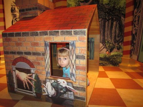 Kids can pretent to be alice in wonderland at the please touch museum