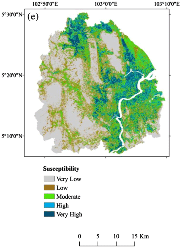 Flood susceptibility map from Tehran et al., 2015.