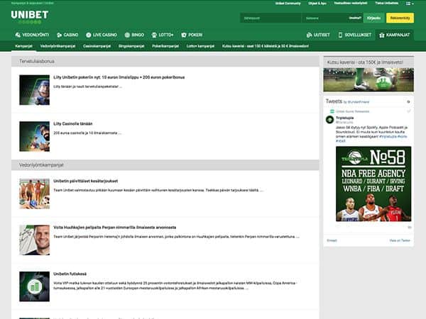 Lue Unibet arvostelu & kokemuksia ja nappaa 200€ Bonus sekä ilmaiskierrokset!