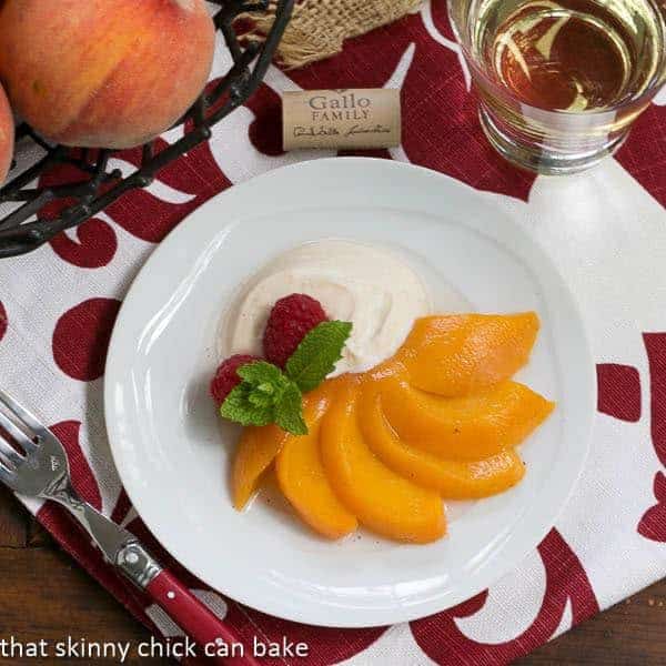 Poached Peaches with Mascarpone Cream