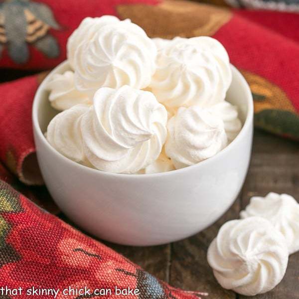 bowl of Simple White Meringue Cookies