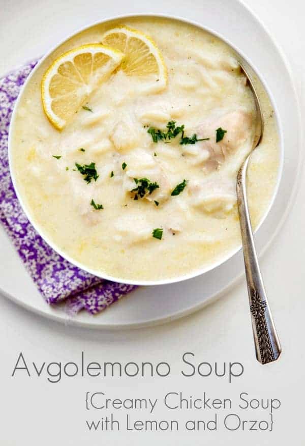 Avgolemono Soup (Chicken Soup with Egg and Lemon) Avgolemono Soup is a creamy, comforting soup with tender chicken, orzo pasta and a bright lemon flavor. Delicious and incredibly easy!