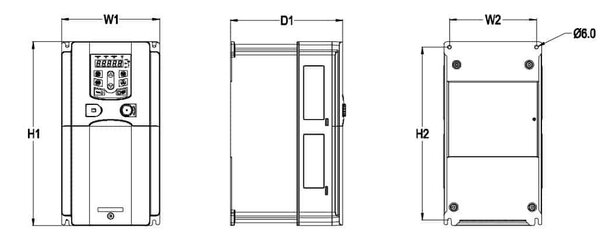 Mô tả kích thước GD200A 0.75-15kw