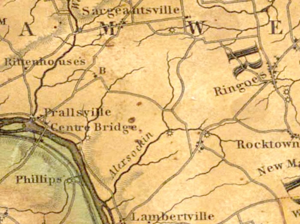 Detail of Thomas Gordon's Map of New Jersey, 1828