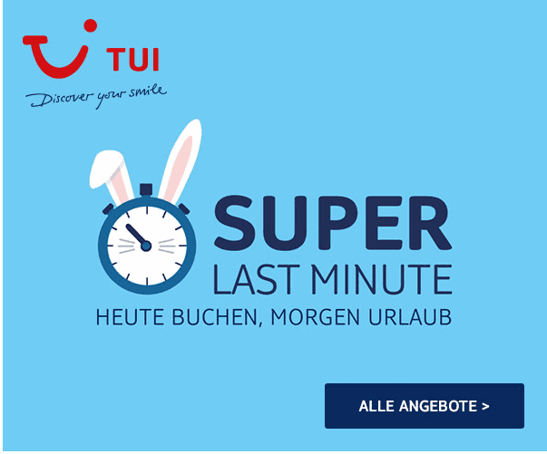 Screenshot Super Last Minute 50% Rabatt bei TUI Deals - Frühlingsspecial Screenshot Super Last Minute 50% Rabatt bei TUI Deals - Frühlingsspecial