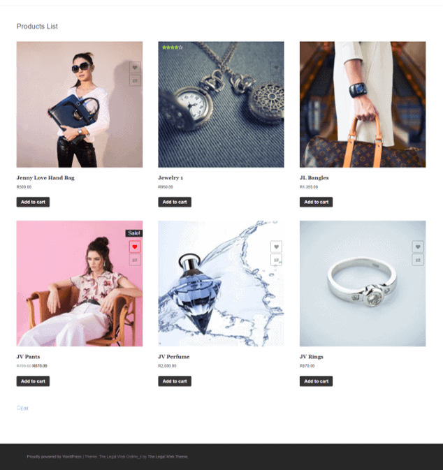ecommerce website theme