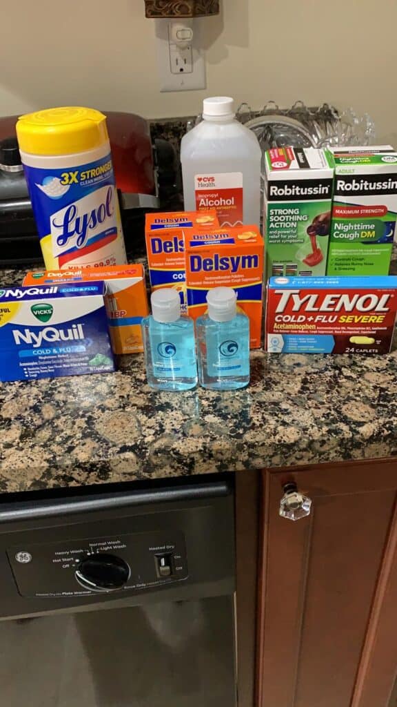 medicine and first air kit for emergencies