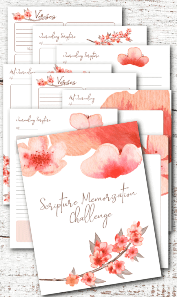 Grab this scripture memorization Challenge printable pack today and begin hiding God's Word in your heart and renewing your mind. #alittlerandr #memorzing #Bible #jesus #God
