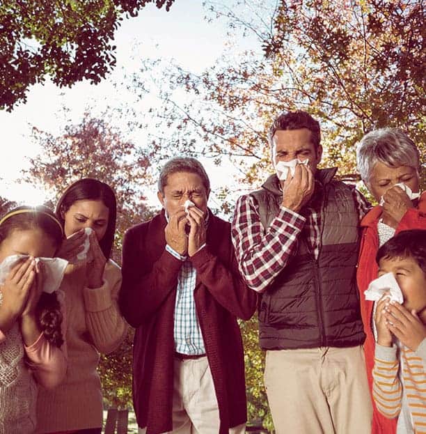 Familia con resfriado