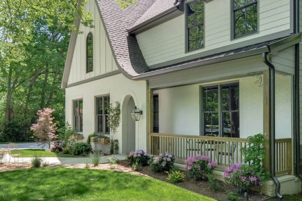 grey trim to complete an off-white exterior siding