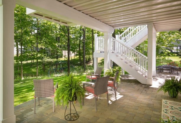 the patio area under the deck