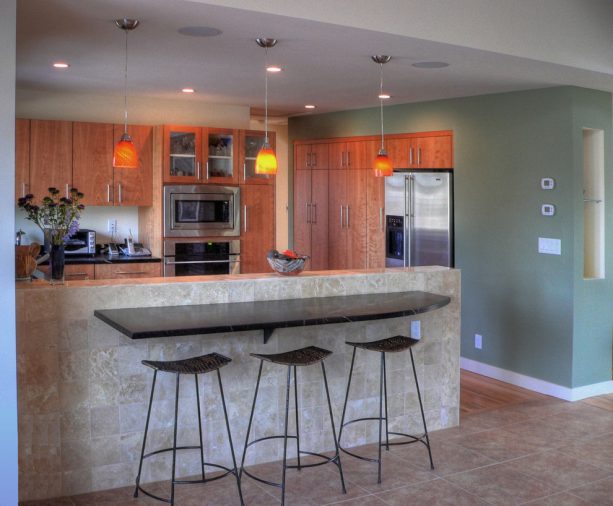 half wall with table attachment on the side