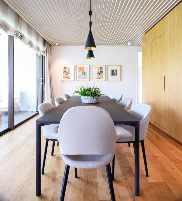 sheer two-tone relaxed roman shade for sliding glass doors