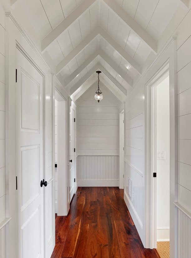 white hallway design