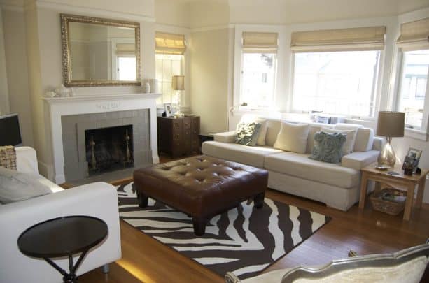 darker greige fireplace tile