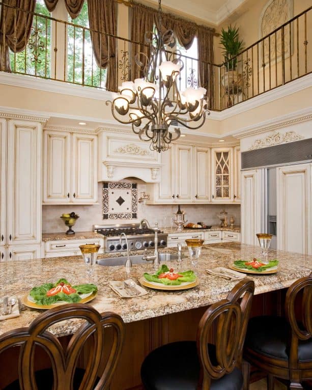 cream kitchen cabinets with glaze